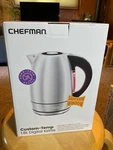 New Chefman 1.8-LITER Temperature Control Stainless-steel Electric Kettle. Price: $45.00.