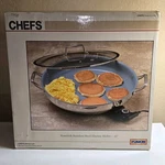 New Old Stock Chefs Stainless Steel Electric Skillet 16" W/ Glass Lid #30785. Price: $180.00.