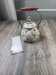 Mackenzie-childs 89257-386 Hand Glazed, Qt, Wildflowers Pink Tea Kettle. New!. Price: $149.00.