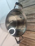 Emeril Stainless Steel Stock Pot Copper Core With Clear Lid 6QT Used. Price: $36.99.