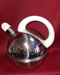 Tramontina 18/10 Stainless Steel Whistling Tea Kettle -insulated Handle- Brazil Used. Price: $28.00.