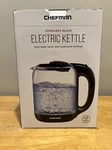 Chefman 1.7 Liter Electric Glass Tea Kettle With Led Boil Lights, Clear/black Open. Price: $23.39.