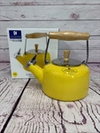 New Chantal 1.4QT Sven Whistling Teakettle Yellow Canary W/ Natural Wood Handle. Price: $69.99.