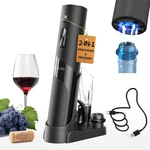 Circle Joy Rechargeable Wine Opener 7-IN-1 Set With Charging Base, Black New. Price: $49.34.