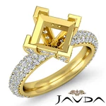 Micro Pave Princess Semi Mount Diamond Anniversary Ring 14K Yellow Gold 1.45CTW New. Price: $2901.15.