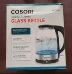 Cosori Original Electric Glass Kettle Cup 1.7L Black GK172-CO Open. Price: $29.99.