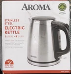 Aroma AWK-267SB 1L Stainless Steel Cordless Electric Kettle Auto Shut-off New. Price: $14.82.