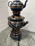 Vintage 5 Lt Blue Electric Copper Samovar Tea Set Cylinder Kettle Decorative Used. Price: $99.49.