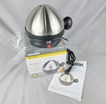 New Kalorik Electric Stainless Steel 7 Egg Cooker Hard Soft Boil Poach Open. Price: $29.99.