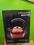 Circulon Enamel Steel Quart Whistling Teakettle - Red 2QT/1.9 Liter Nice! New. Price: $59.99.