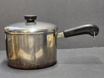 Vintage Revere Ware Qt Quart Copper Bottom Saucepan With Lid F93 1801 Usa Used. Price: $25.00.