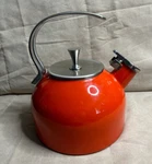 Lenox Kate Spade Tea Kettle Enamel Red Orange Pot Whistle Used. Price: $20.00.
