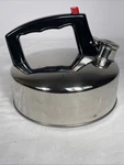 Vintage Excelsteel Stainless Tea Kettle Pot Red Button Cooking Tool Used. Price: $13.99.