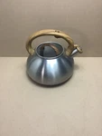 Brandani Italy Tea Kettle Faux Wood Soft Touch Handle 3QT. Stainless Steel Used. Price: $26.99.