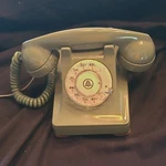 Restored Western Electric Moss Green 302 Rotary Dial Telephone Used. Price: $280.00.
