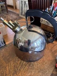 Alessi Richard Sapper 9091 Stainless & Brass Melodic Whistle Kettle Made Italy Used. Price: $85.00.